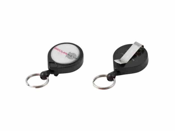 RMBCBLOGOSKY2 Mini Self Retracting Security Keyreel, Black Clip Back - Twin Pack (4)